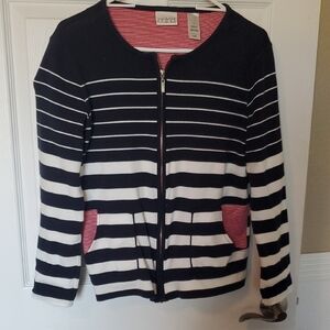 Liz Claiborne Black and White Striped Blazer